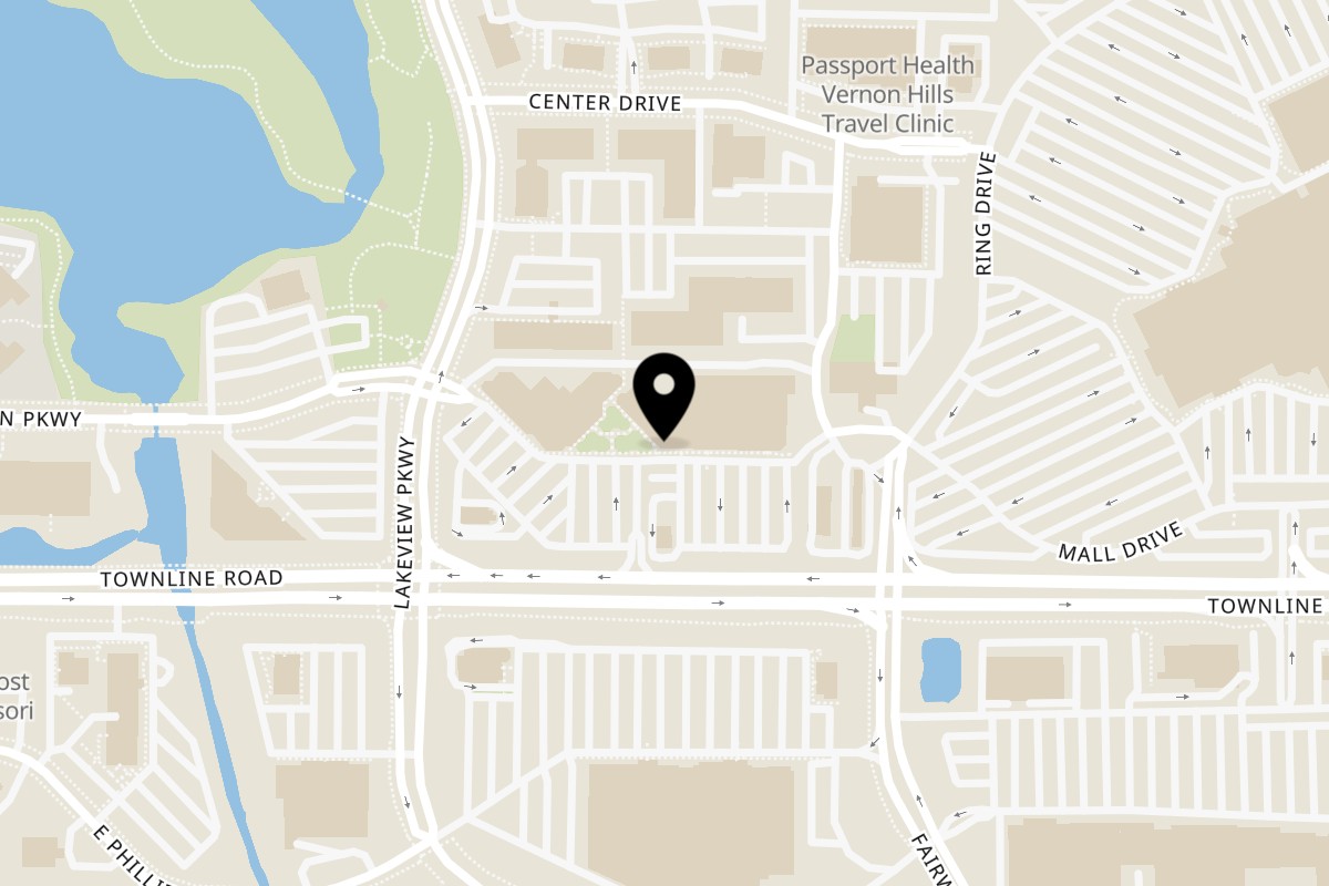 Map showing the location of Bo-Bo's Gyros Vernon Hills on 280 Hawthorn Village Commons in Vernon Hills